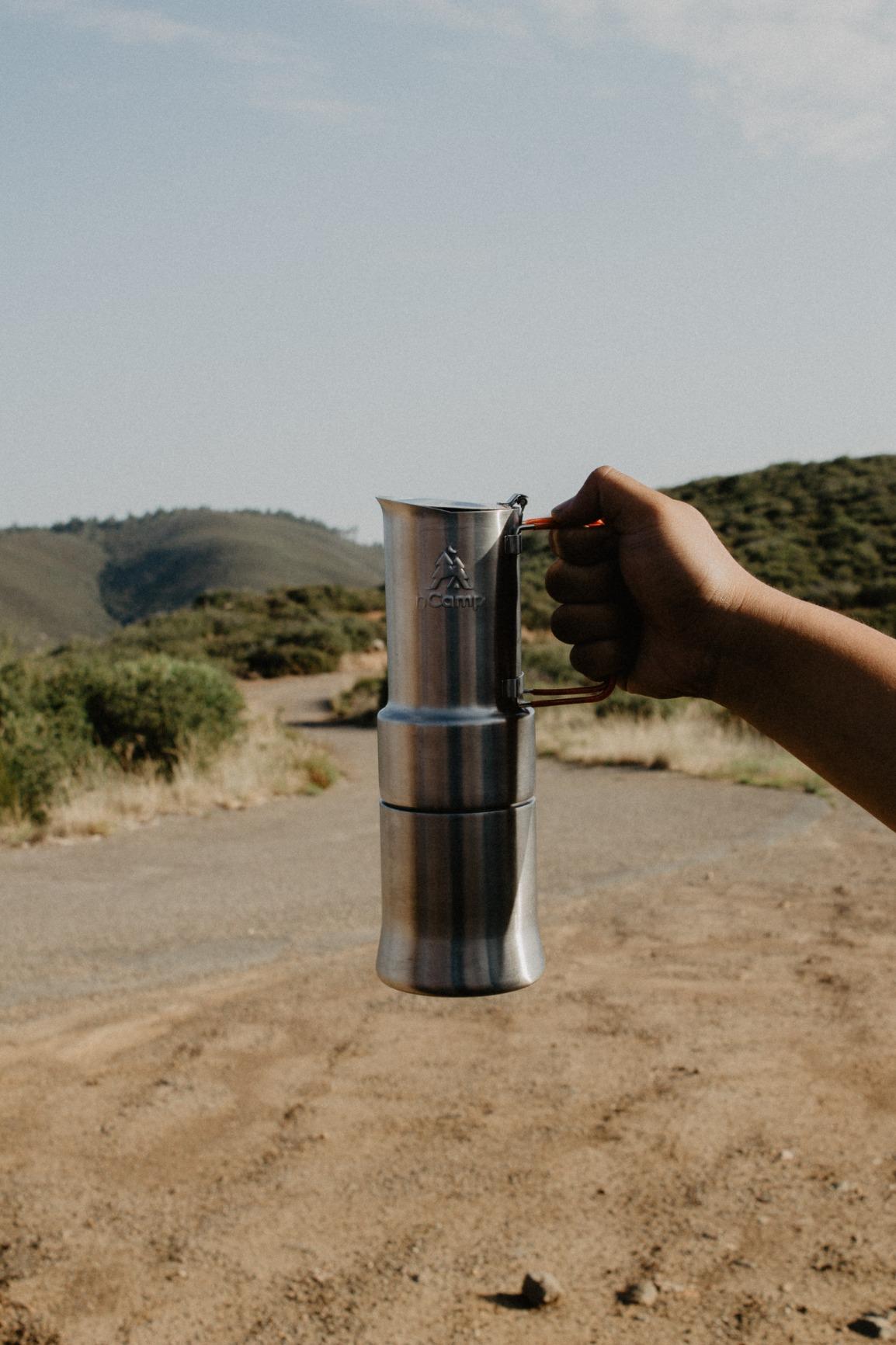 nCamp - Café, Portable Coffee Maker, Portable Espresso Machine, Compact Camping Coffee Maker, Stainless Steel Travel Coffee Maker with Camping Coffee Cup, Reusable, 12 oz customer photo 1