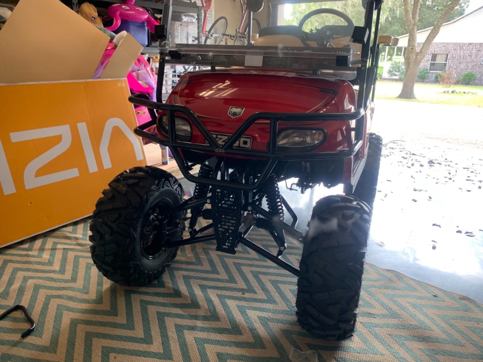 MADJAX Golf Cart Brush Guard for EZGO TXT Models | Black Steel | Compatible with 1994.5-2013 TXT Models customer photo 2