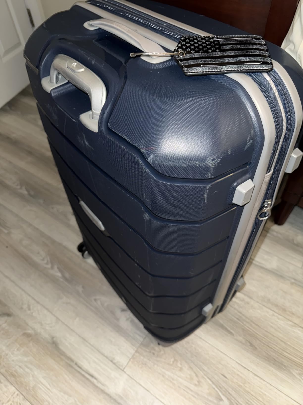 Samsonite Freeform Hardside Carry-On Luggage with Spinner Wheels - Hardshell Suitcase - TSA, Airline-Approved - Expandable Hard Shell, Smooth Rolling Wheels for Lightweight Travel - Navy customer photo 2