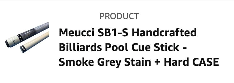 Meucci SB1-S Handcrafted Billiards Pool Cue Stick - Smoke Grey Stain + Hard CASE customer photo 2