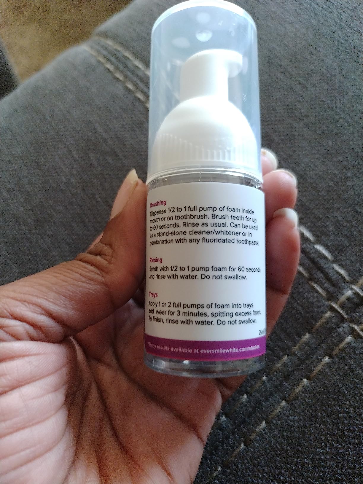 EverSmile OrthoFoam Braces Cleaner - Brushable Foam Whitens Teeth, Eliminates Bacteria, Fights Plaque and Bad Breath - Cleans Under Metal, Ceramic, Clear Brackets and Wires - 50ml customer photo 1