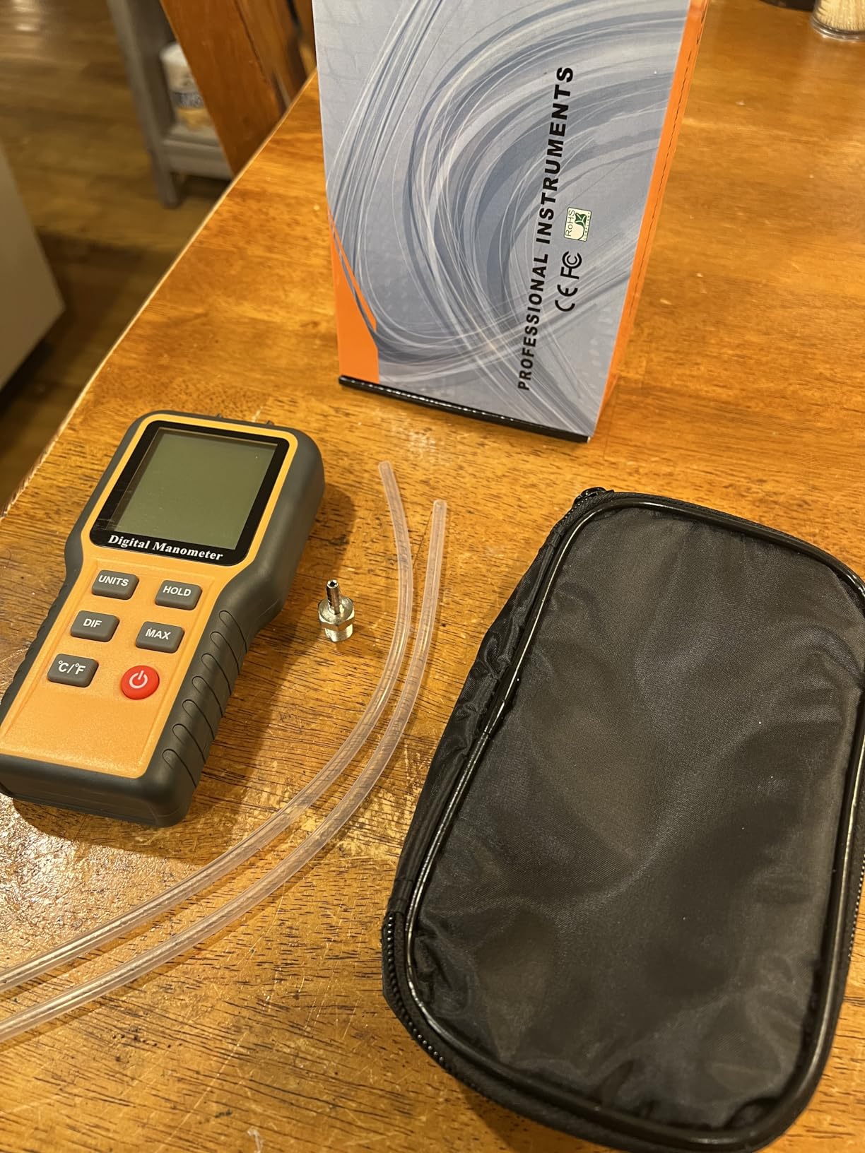 Manometer, Professional Air Pressure Meter, Dual-Port HVAC customer photo 2