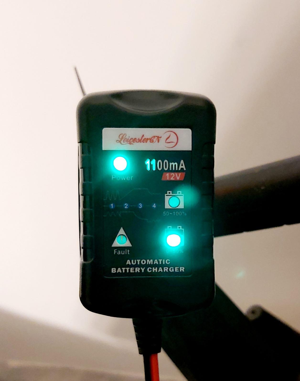 Motorcycle Battery Charger and Maintainer 12V, 1.1Amp Smart Trickle Charger - Automatic Float Charger for Cruiser Sport Bike ATV Scooter Dirt Bike Lawn Mower, LiFePO4 Lithium Lead Acid AGM Gel customer photo 2