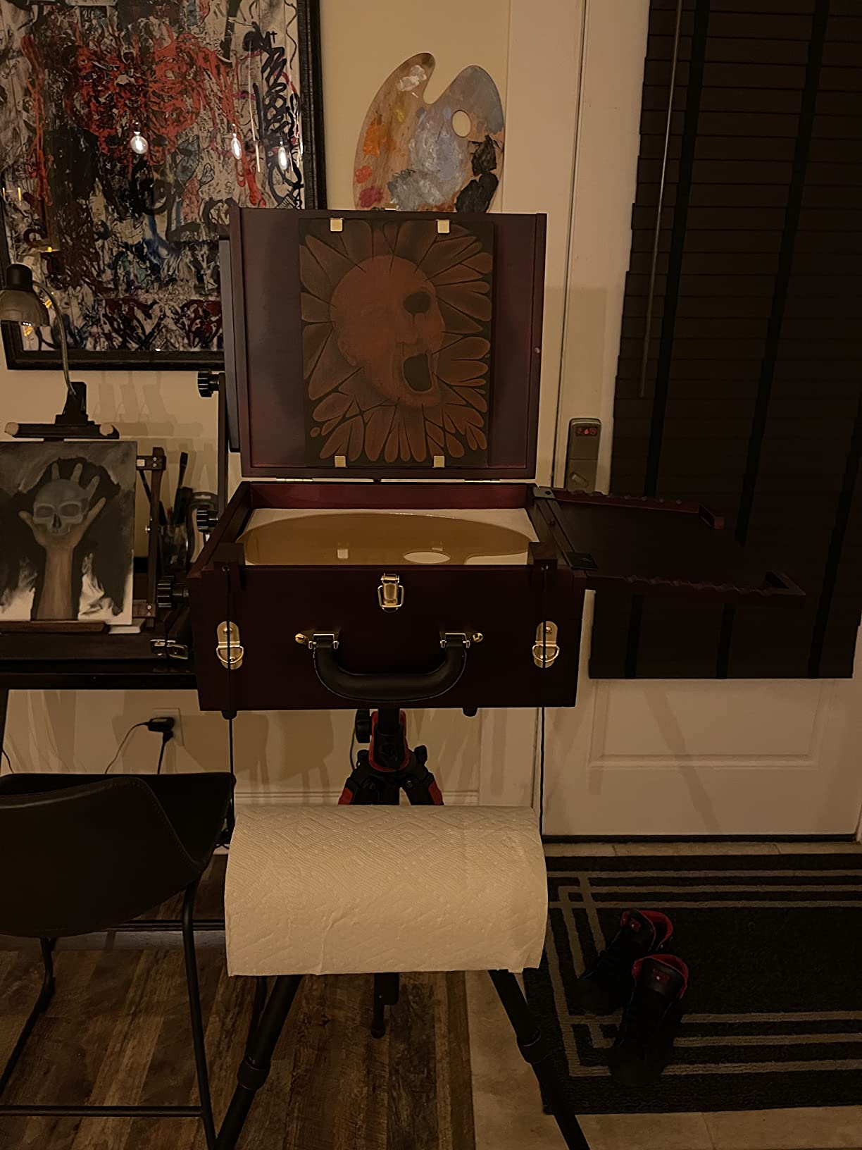 Soho Urban Artist Pochade Box for Plein - Aire Painting French Easel, Lightweight, Portable & Adjustable, Mahogany Finish customer photo 1