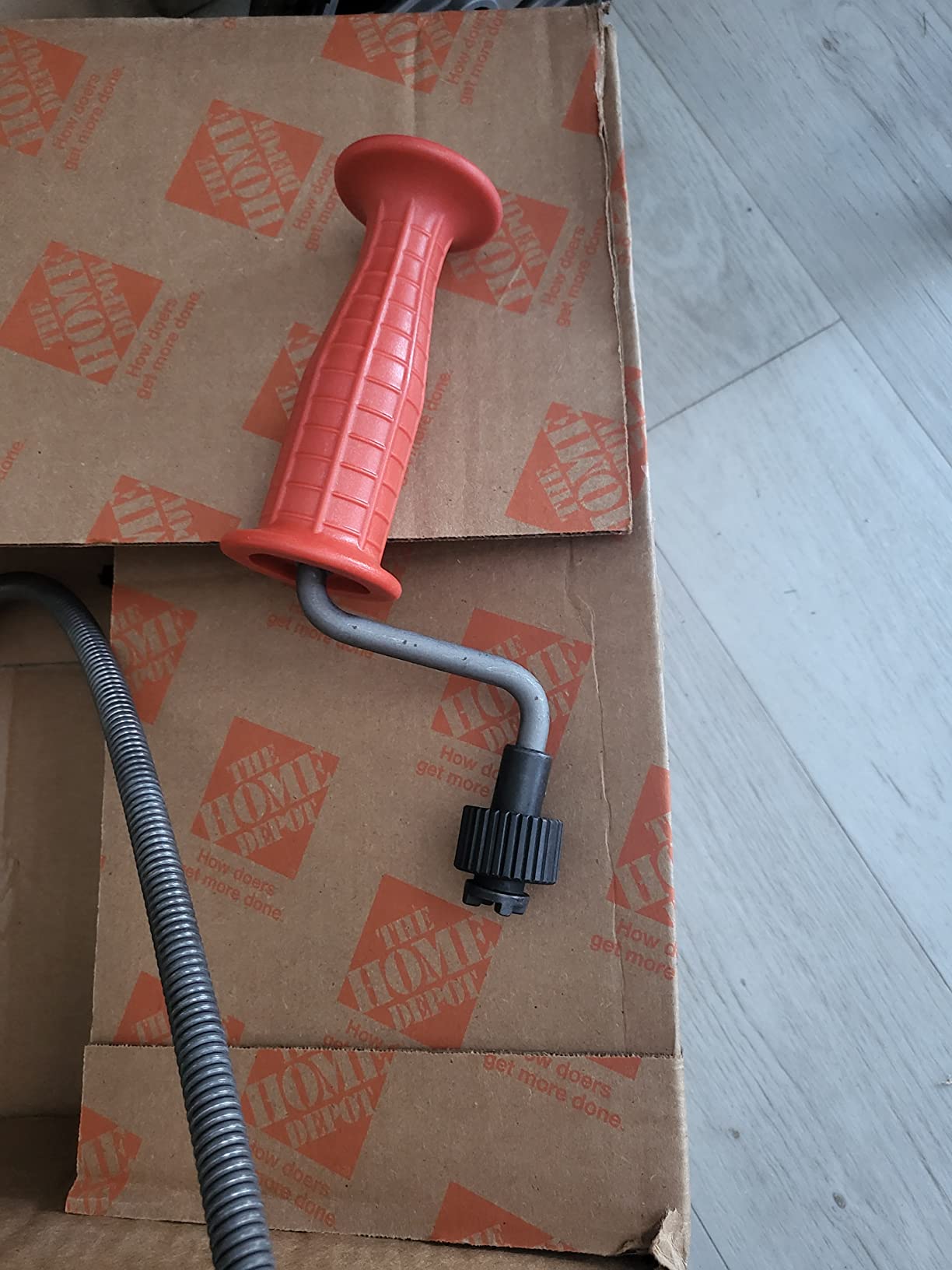 Closet Auger, 6 ft Cable Lg, 1/2 in Cable Dia, Power Drill Compatible, Bulb Head, Manual Cable Feed - 1 Each customer photo 1