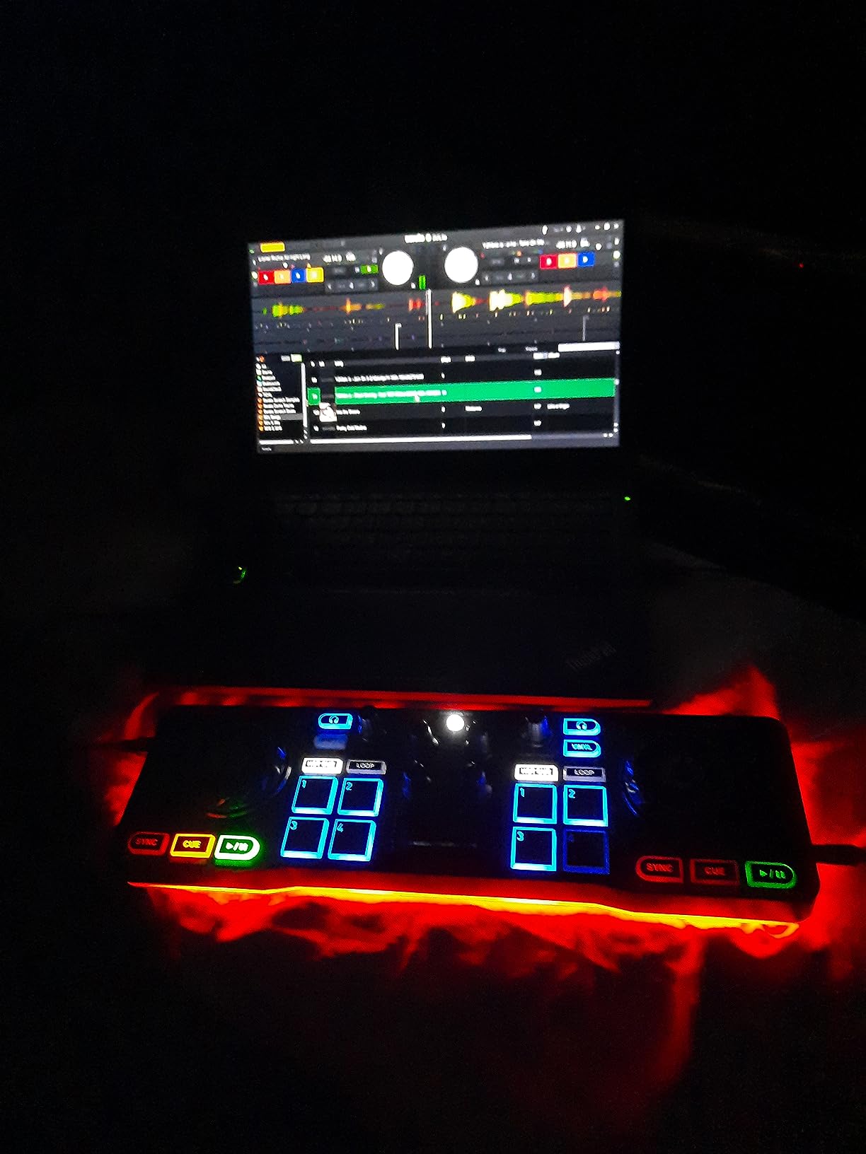 Hercules DJControl Starlight - Compact DJ Controller with Light Show | Ultra-compact 2-channel DJ controller with Serato DJ Lite, touch-sensitive jog wheels, RGB lighting, and built-in audio customer photo 2