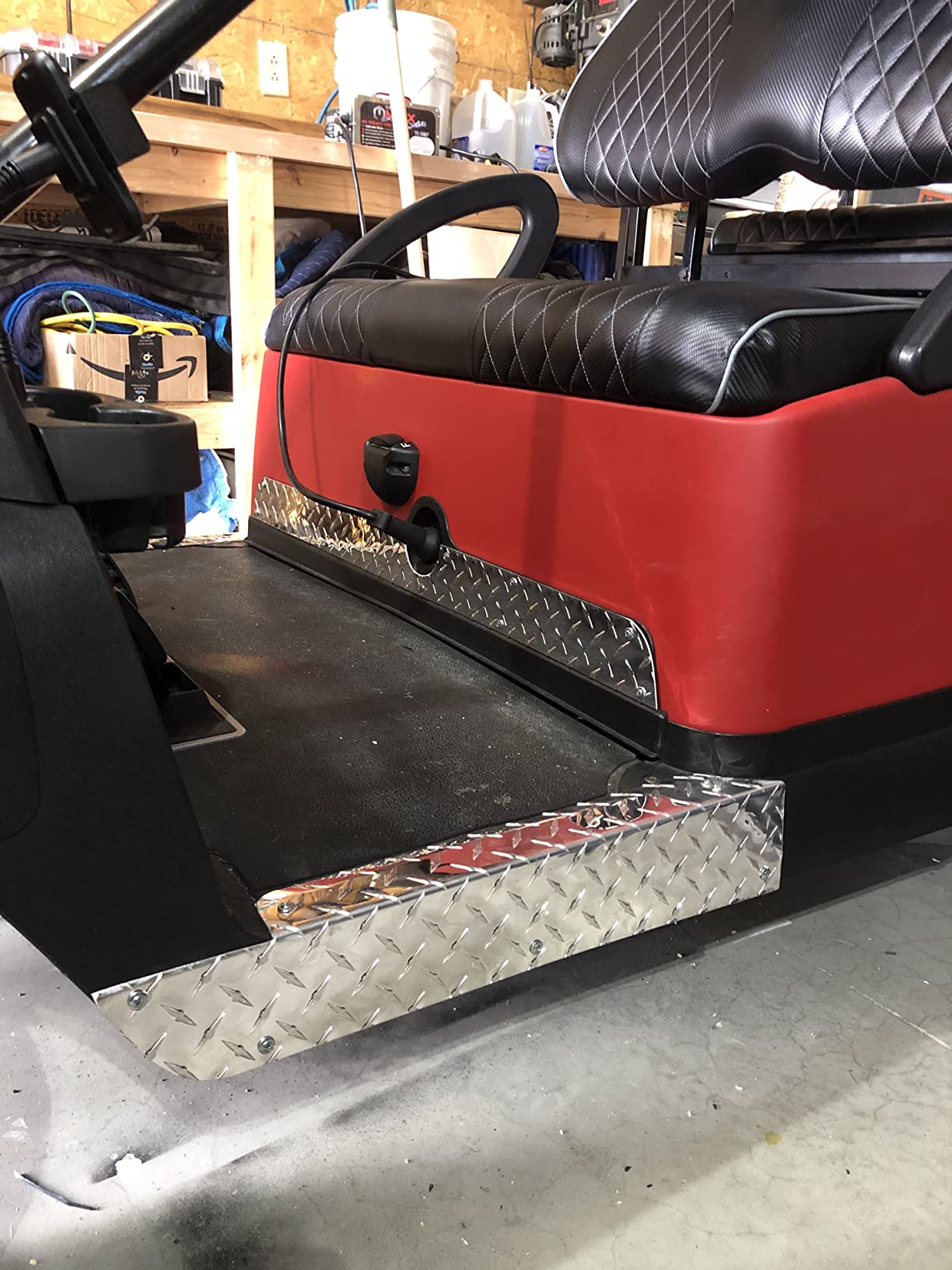 Compatible with Club Car DS 82-up Rocker Panel & Kick Panel for Golf Cart Diamond Plate Covers Silver customer photo 1