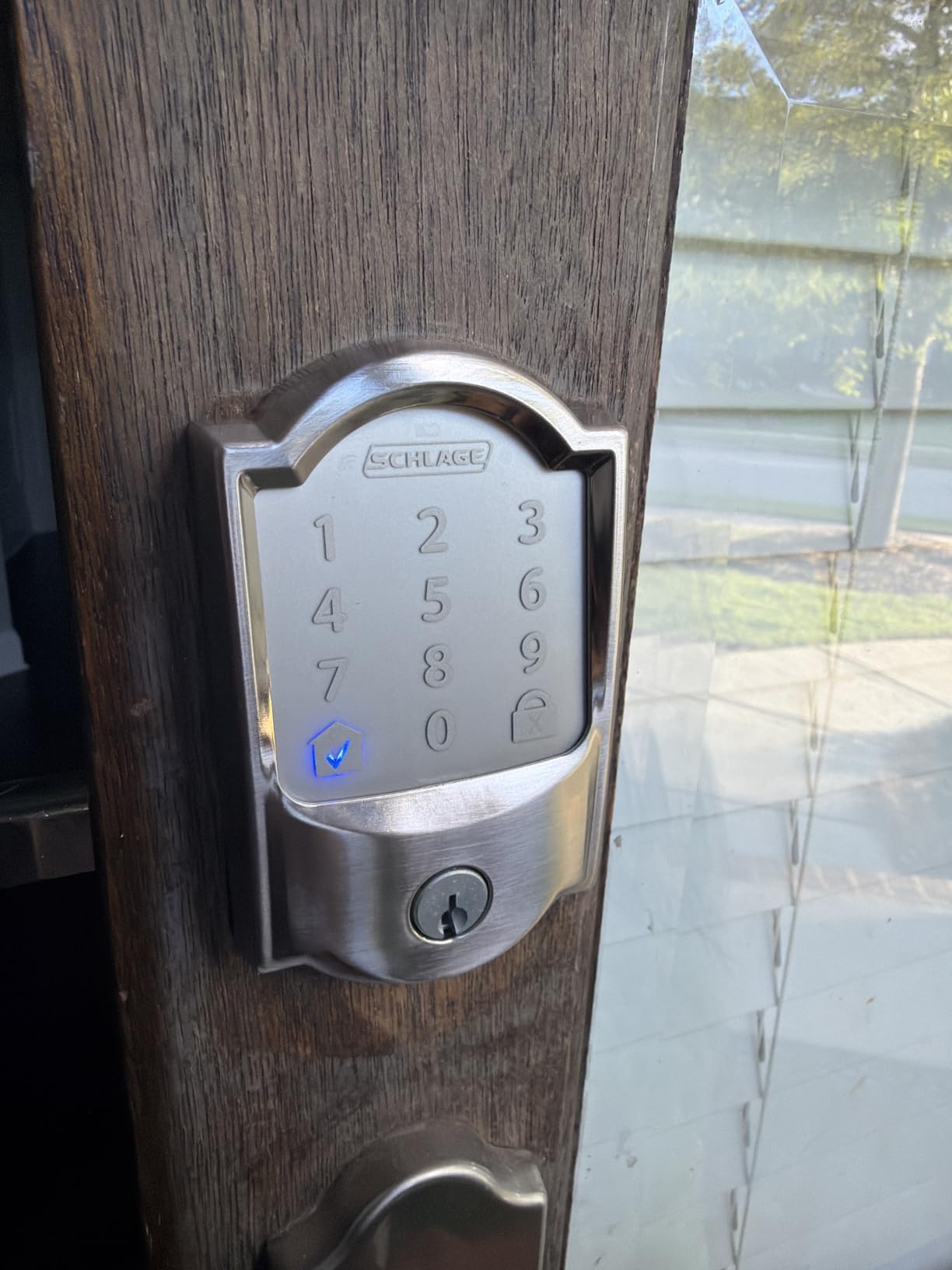 Schlage Encode Smart WiFi Deadbolt Lock with Camelot Trim, Satin Nickel customer photo 2