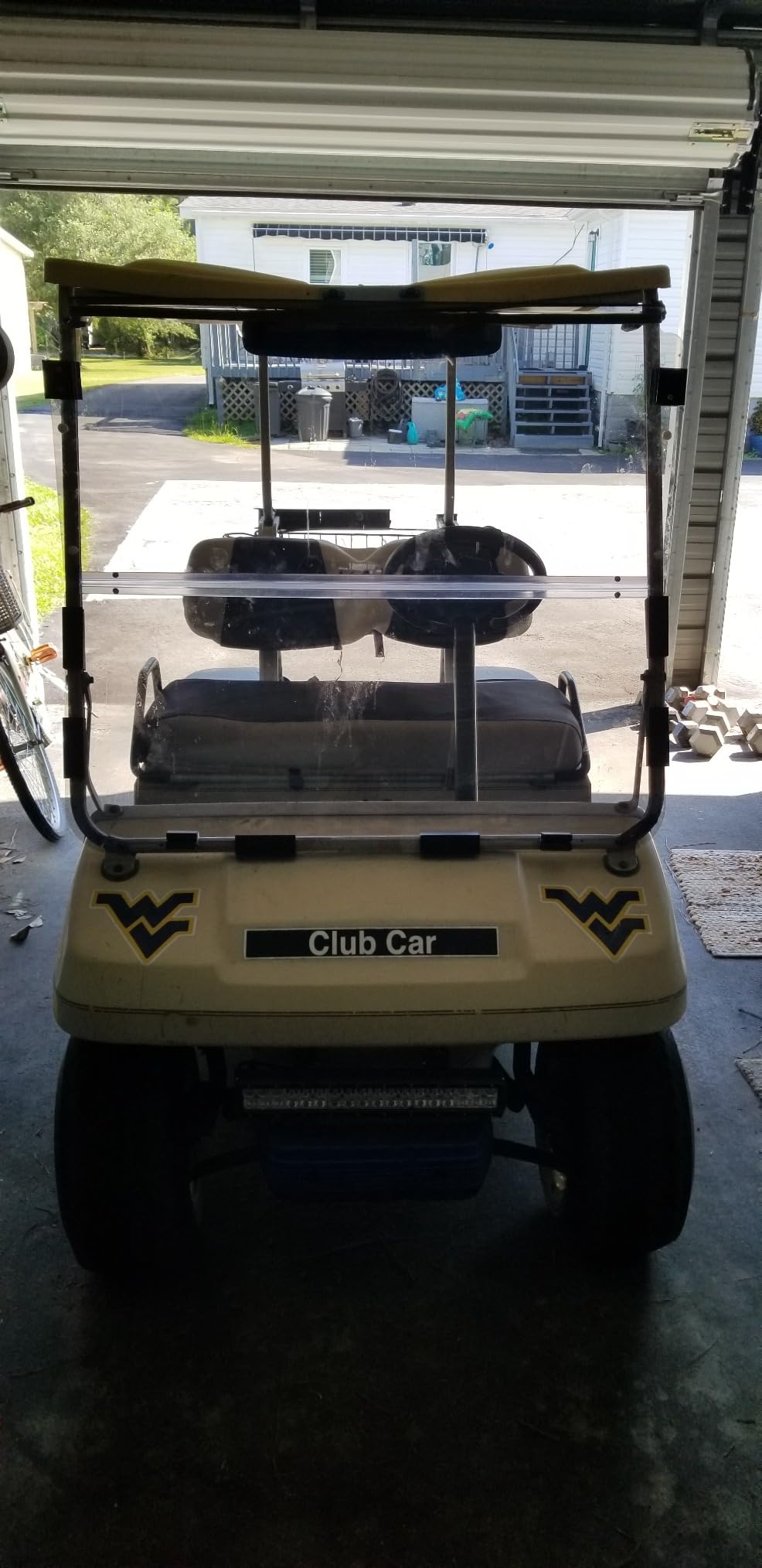 ECOTRIC Tinted Windshield Compatible with 1982-2000.5 Club Car DS Golf Cart | Compatible with 1982-2000.5 Club Car DS Golf Cart Smoke Style Fold Down Windscreen customer photo 1