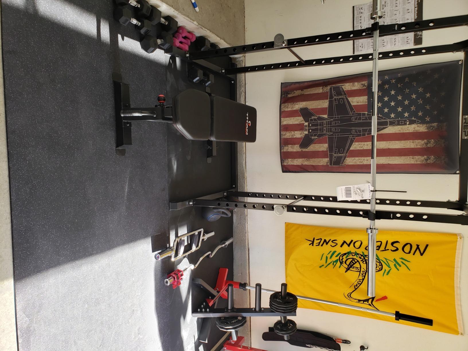 American Floor Mats 3/8in (9mm) Thick Solid Black 4' x 8' Heavy Duty Rubber Rolls, Protective Exercise Mats, Home Gym Rubber Flooring customer photo 2