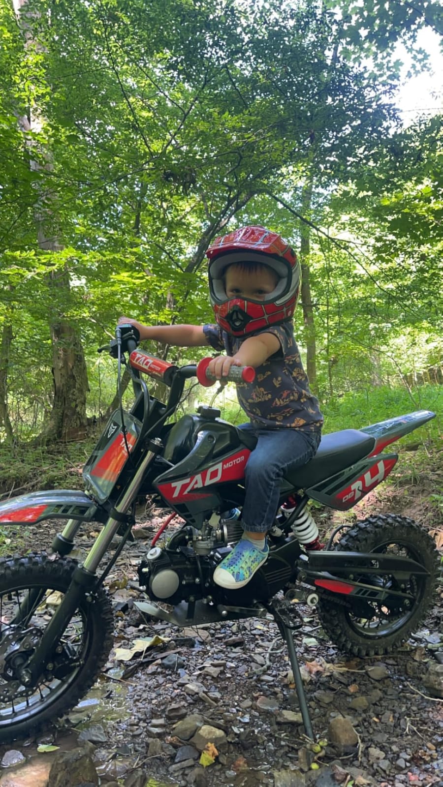 X-Pro 110cc Dirt Bike Pit Kids Pitbike 110 with Gloves, Goggle and Handgrip (Black) customer photo 1