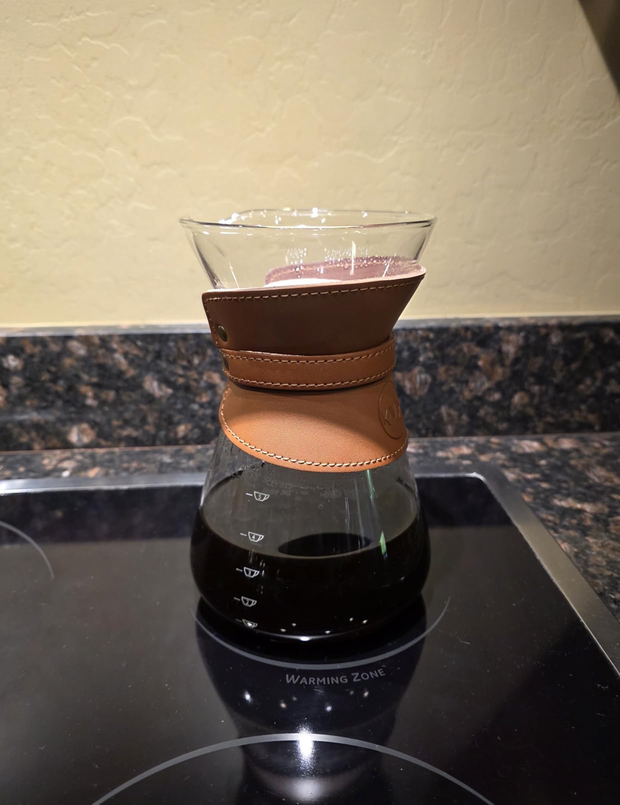 Pour Over Coffee Maker Set with Double-Layer Stainless Steel Filter, Coffee Dripper, Cork Lid and Leather Collar Holder - High Heat Resistance Borosilicate Glass Carafe, Great Gift Idea (37 oz) customer photo 1