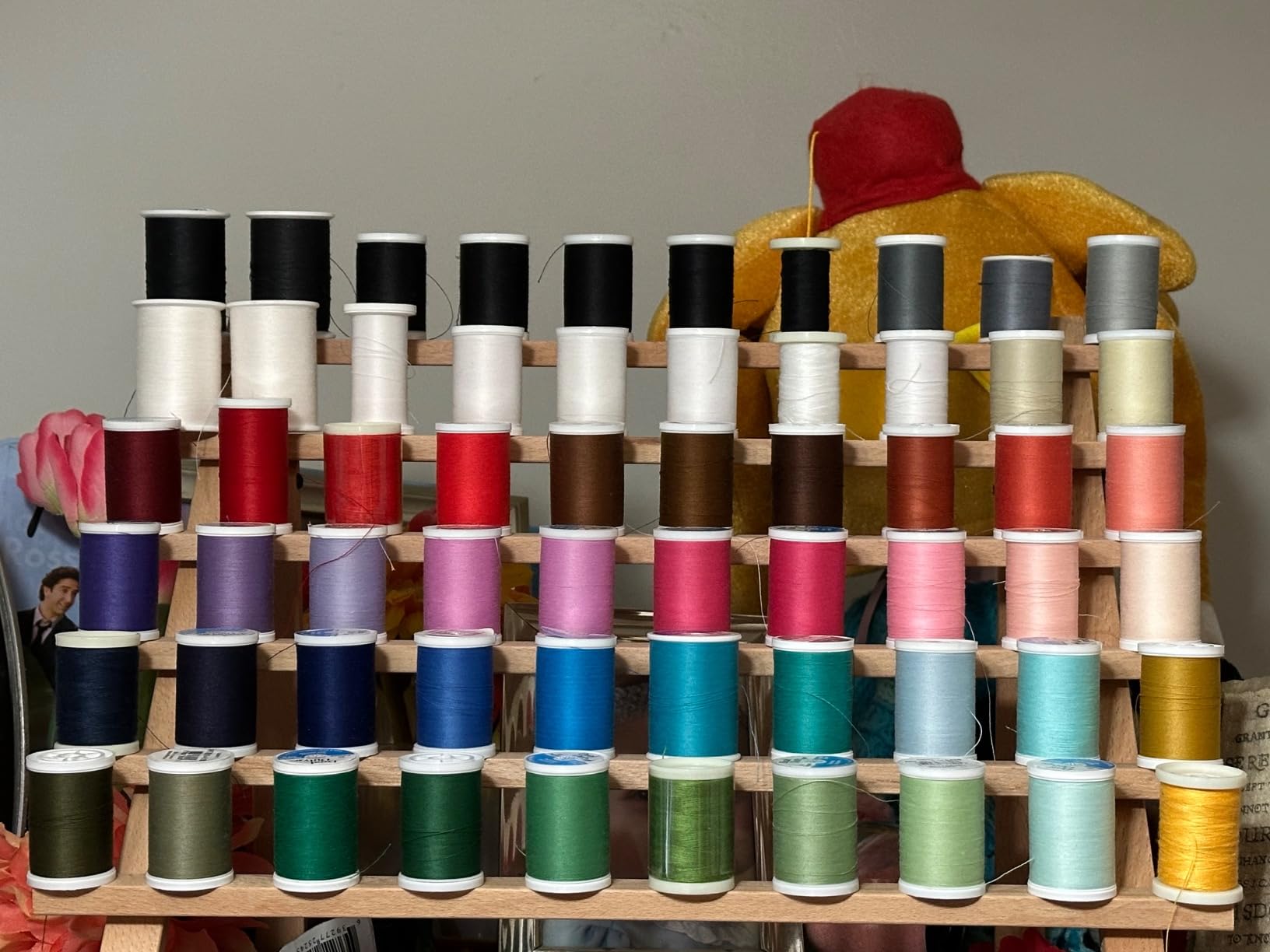 New brothread 2X60 Spools Wooden Thread Rack customer photo 1
