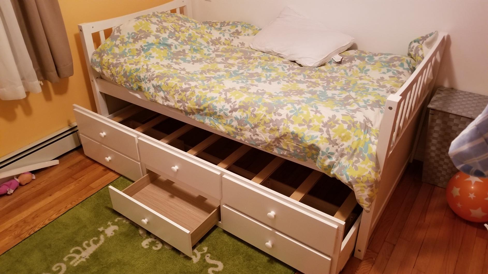 Twin Captain’s Bed Storage daybed with 6 Drawers for kids Guests (Oak) customer photo 1