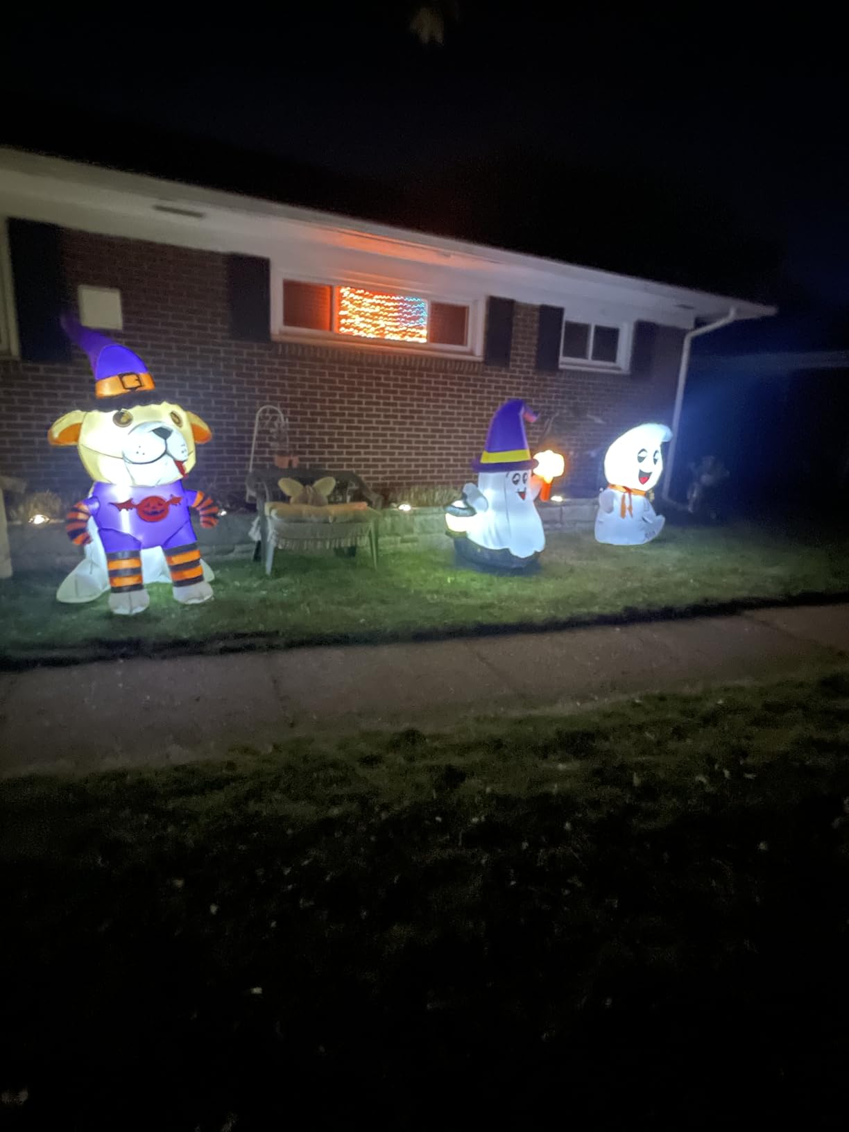 GOOSH 5 FT Halloween Inflatables Ghost Outdoor Decorations Blow Up Yard Cute Wizard Ghost with Hand-Held Light with Built-in LEDs for Garden Lawn Indoor Party Decor customer photo 2