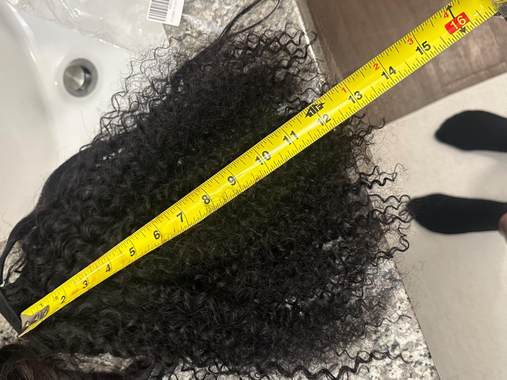 Kinky Curly Human Hair Ponytail Wrap Around Extension Kinky Curly Afro Ponytail Clip In Human Hair Extension Natural Looking Black 10A Brazilian Hair 14 Inch customer photo 1
