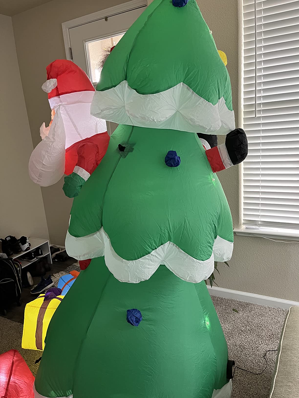 SEASONBLOW 12 FT Giant Inflatable Christmas Tree Xmas Decoration for Blow Up Built-in Lights for Yard Indoor Outdoor Lawn Yard Garden Holiday customer photo 2