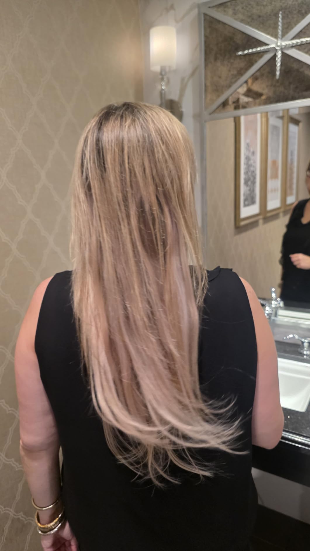 LaaVoo Real Human Hair Clip in Extensions Blonde | 20 Inch Add Length with Soft Texture, Reusable and Easy to Remove, 80g 5Pcs Balayage Brown to Ash Blonde customer photo 2