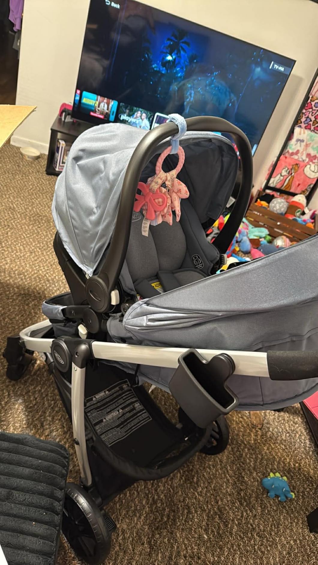Graco Modes Pramette Travel System, Car Seat and Stroller Combo, Includes SnugRide LX Infant Car Seat and Baby Stroller, 3 Modes: Car Seat Carrier, Pramette, Toddler Stroller, Ellington customer photo 1