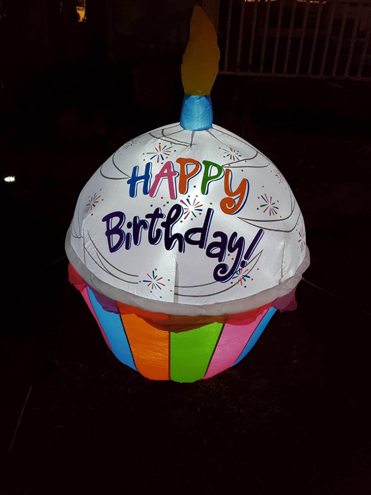 4 Foot Tall Inflatable Cupcake with Candle Birthday Decoration customer photo 2