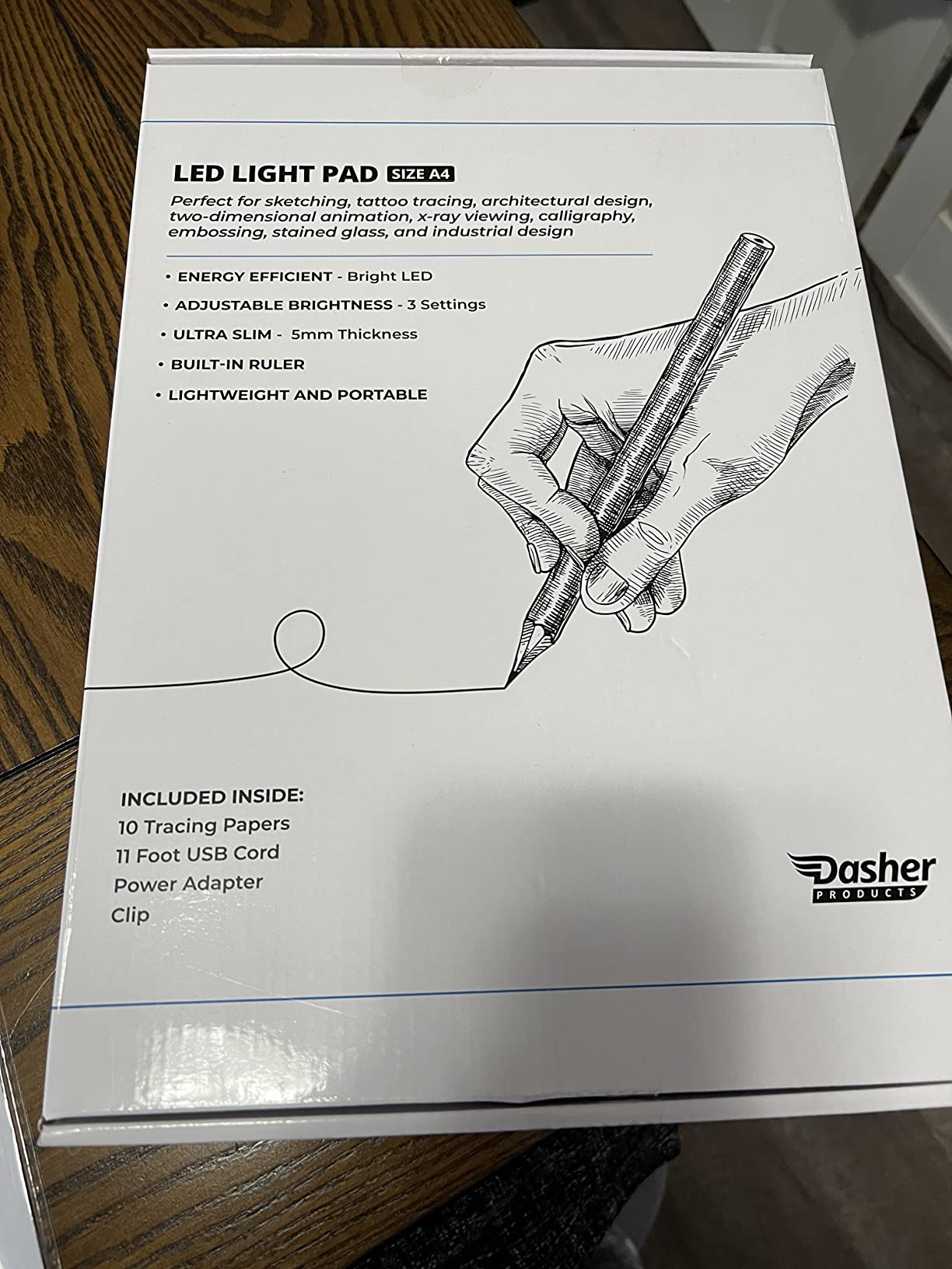 LED Tracing Light Box, Ultra-Thin Light Pad with Adjustable Brightness, Includes USB Cable, Adapter, Tracing Paper, and Clip. Portable Drawing Pad and LED Board for Sketching, Cricut Projects, Art customer photo 2