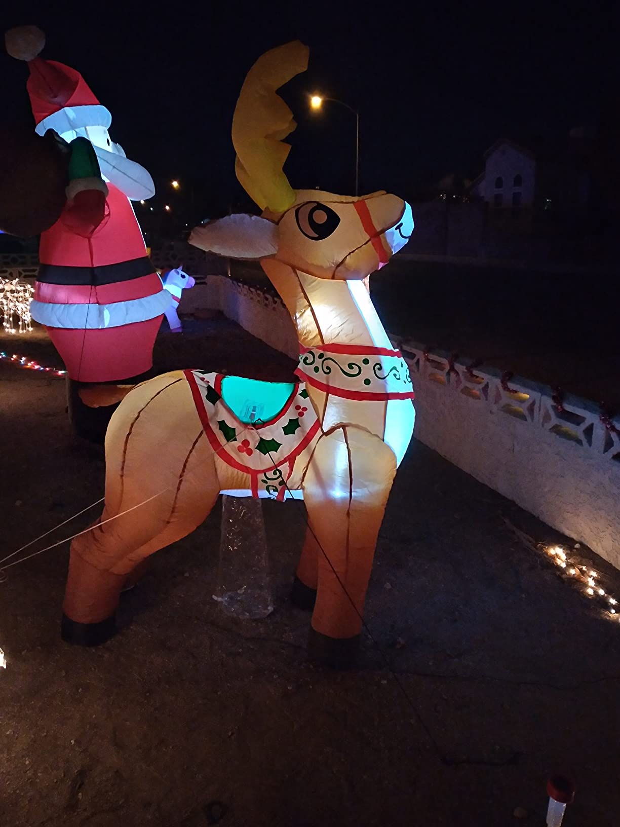 GOOSH 6 FT Christmas Inflatables Reindeer Outdoor Decorations Blow Up Yard Cute Deer with Built-in LEDs for Xmas Garden Lawn Indoor Party Decor customer photo 2