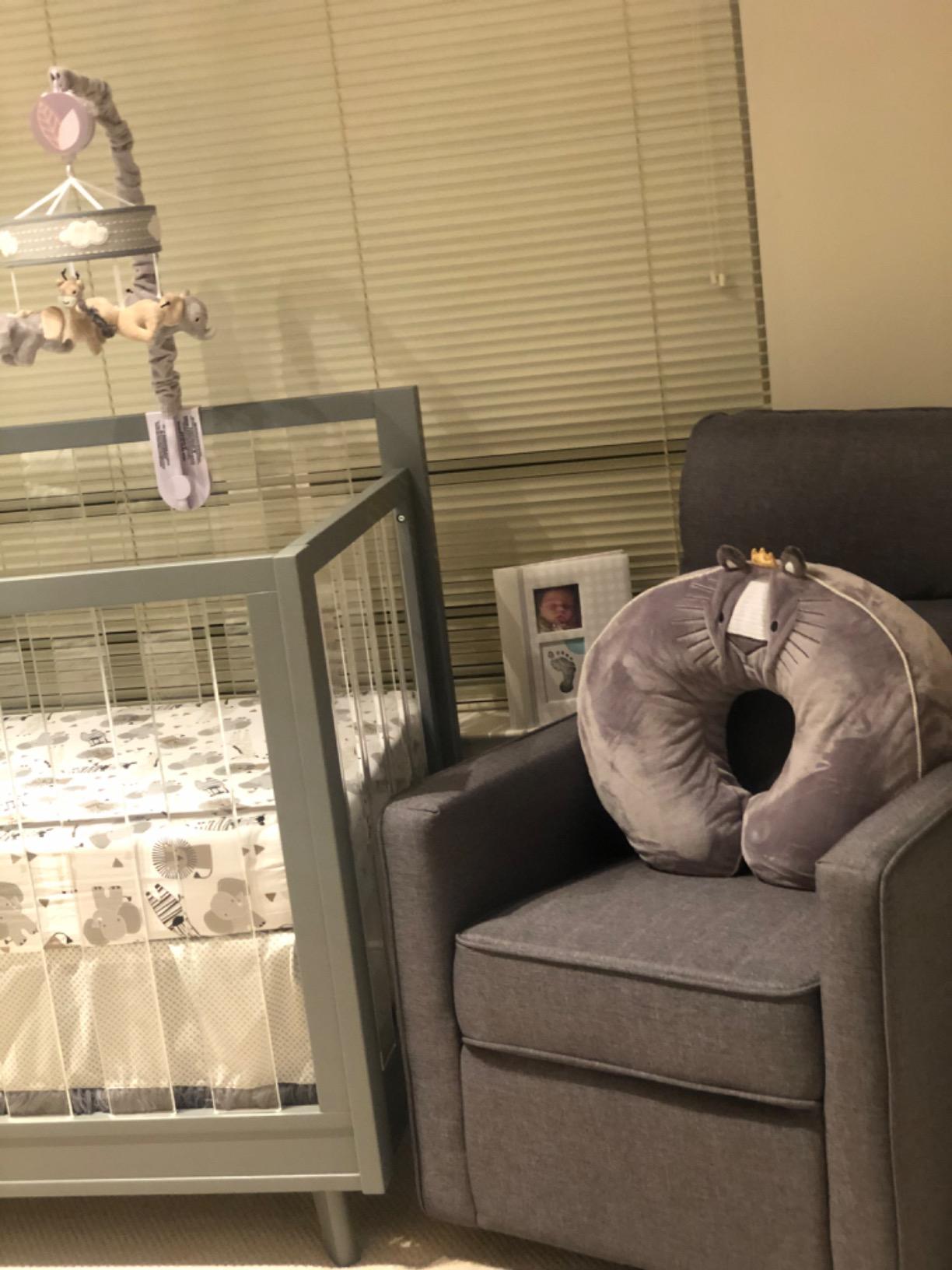 DaVinci Gabby Glider Recliner Nursery Chair w/ 360° Swivel - Misty Grey | High Pillowback Glider Rocking Chair - GREENGUARD Gold & FSC Certified - Comfy Swivel Recliner for Living Room & Nursery customer photo 2