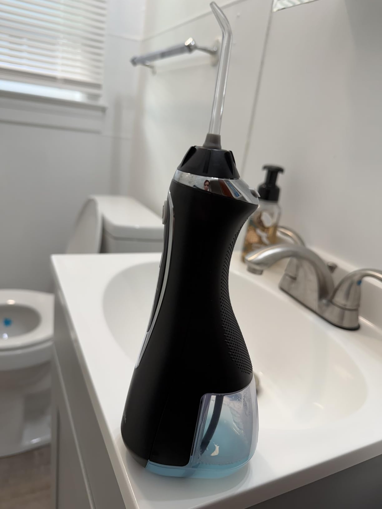 Waterpik Cordless Advanced Portable Water Flosser, Rechargeable, Gray | 3 Settings, 4 Tips, Travel Bag, for Gums, Teeth, Dental Braces, Implants, Shower Use ADA Accepted WP-587 Packaging May Vary customer photo 2