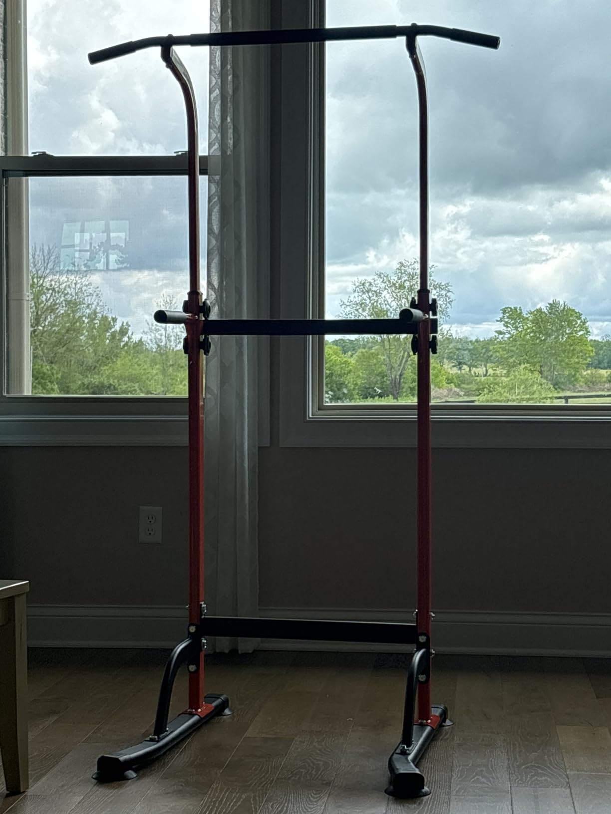 DlandHome Power Tower Pull Up Bar Dip Station,Adjustable Height Dip Stand customer photo 1