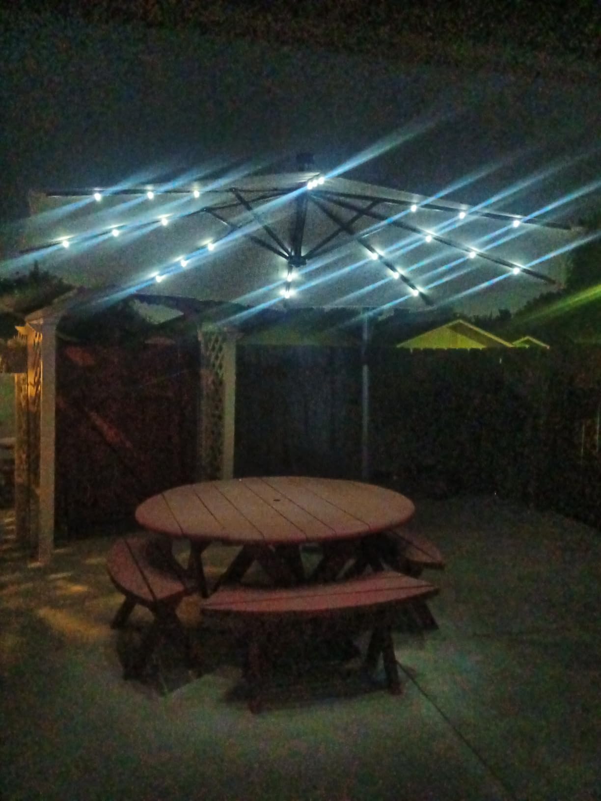 Best Choice Products 10ft Solar LED Offset Cantilever Hanging Market Patio Umbrella, 8 Sturdy Ribs, Easy Adjustment - Tan customer photo 2