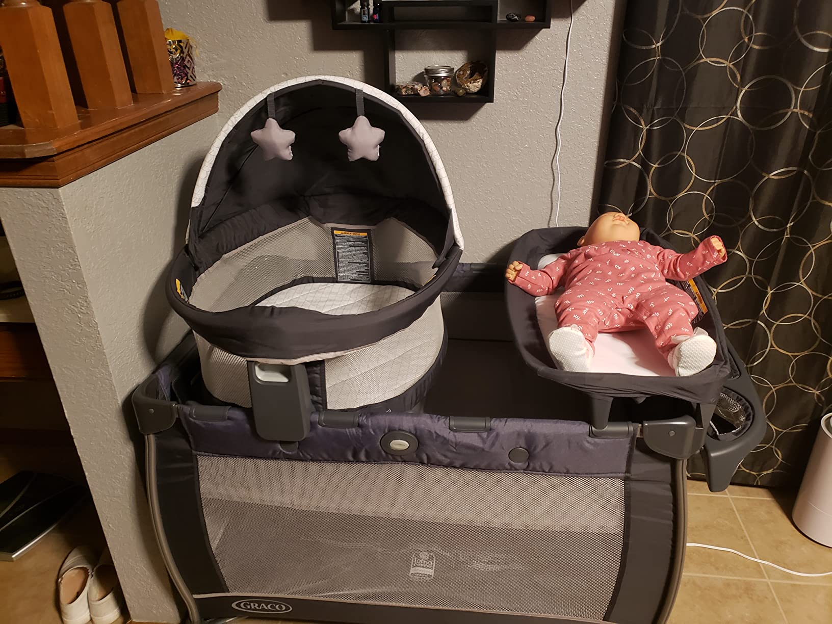 Graco® Pack n Play Dome LX Playard with Baby Bassinet Lightweight Portable Crib Push-Button Fold Travel Crib Redmond Convertible customer photo 1