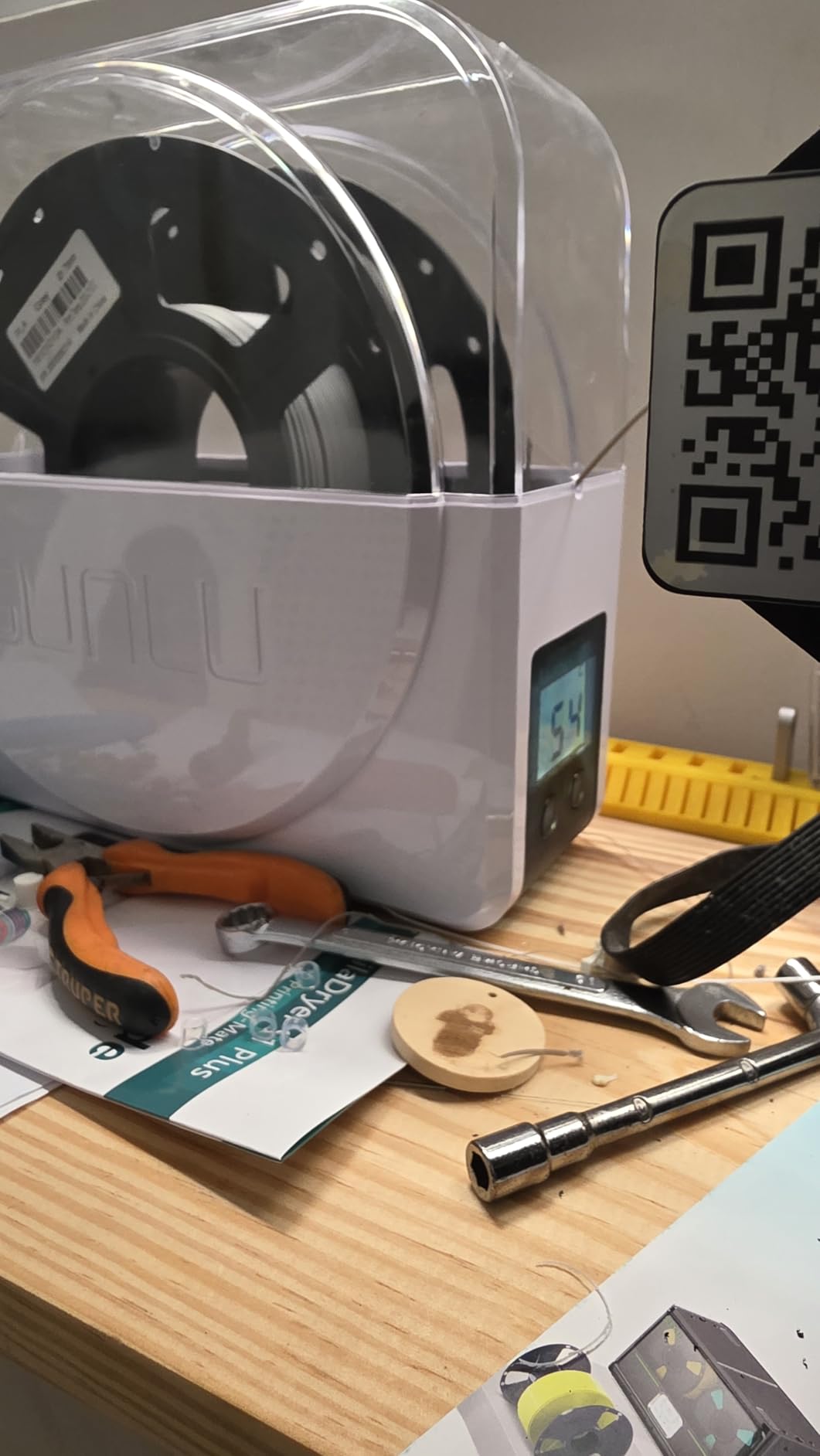SUNLU Official Filament Dryer S1 Plus, Built-in Circulation Fan, Filament Dryer Box Storage Box for 3D Printer Filament 1.75 2.85 3.00, S1 Plus White customer photo 1