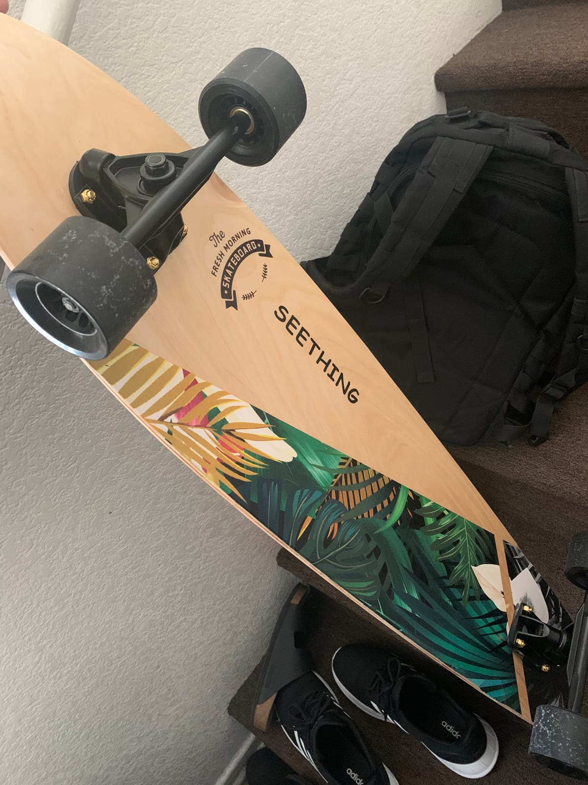 seething 42 Inch Longboard Skateboard Complete Cruiser Pintail,The Original Artisan Maple Skateboard Cruiser Pintail for Cruising, Carving, Free-Style and Downhill customer photo 2