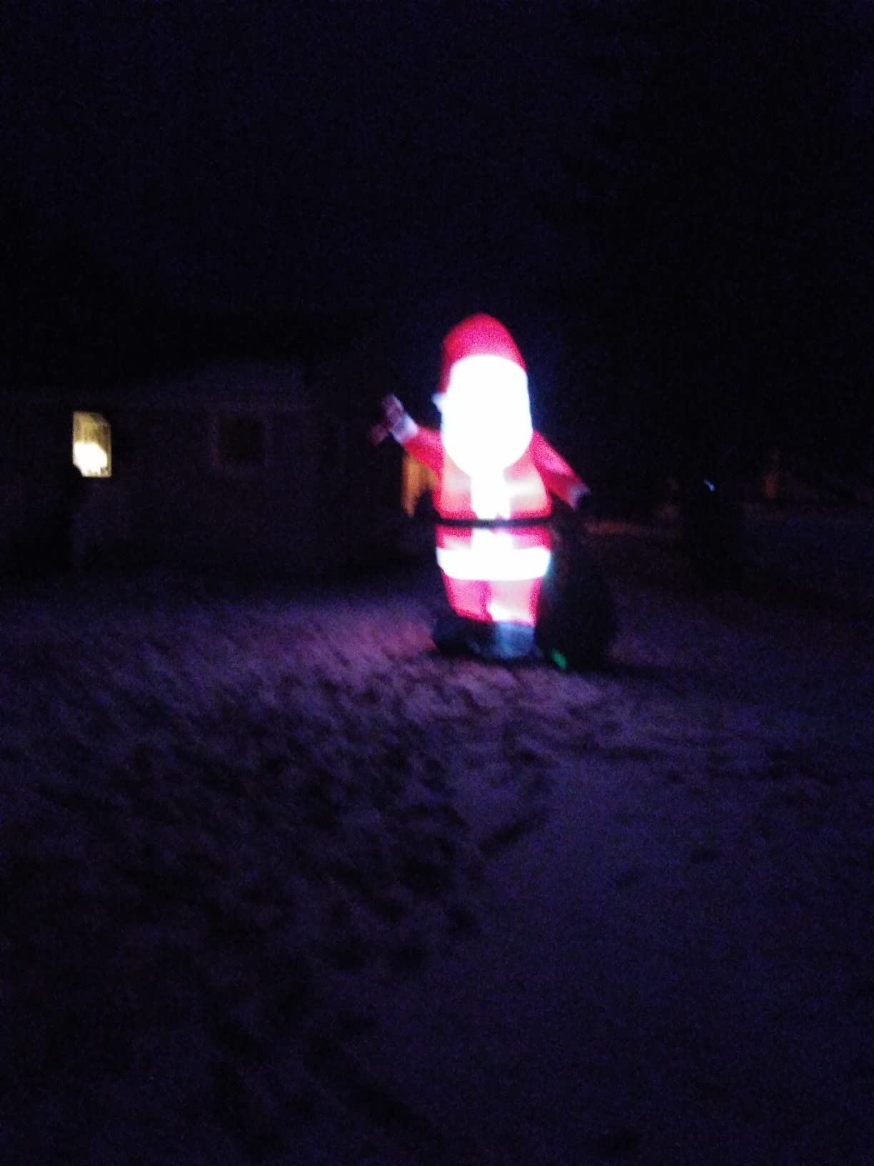 12 Ft by 7.6 Ft Giant Christmas Inflatables Decorations Outdoor Santa Claus with Gift Bag with LED Light for Christmas Blow Up Yard Decor for Lawn Garden Party Holiday Xmas Decorations Cute Fun customer photo 2