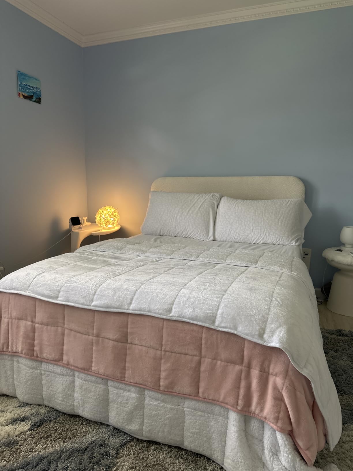 Cottonblue Pink Weighted Blanket Queen Size 15lbs for Adults 60x80in Soft customer photo 1