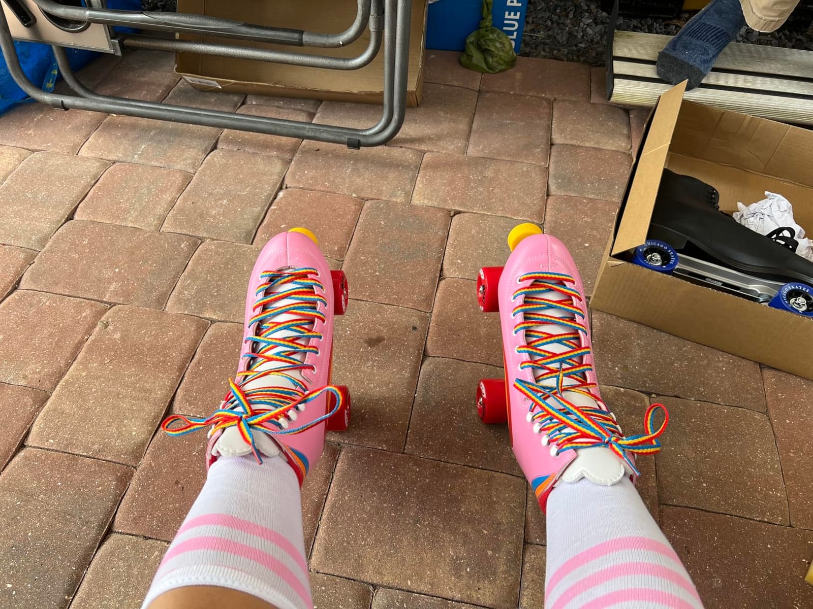 Moxi Rainbow Rider Roller Skates for Women - Beautiful, Durable, Supportive Rainbow Skates with Padded Lining, a Sturdy Plate, and Soft Outdoor Wheels customer photo 1