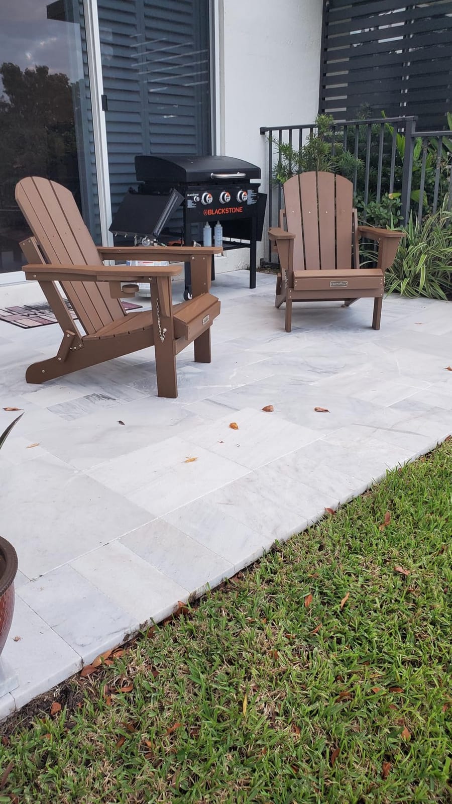 SERWALL Folding Adirondack Chairs with Cup Holder, Outdoor Fire Pit - Blue customer photo 1
