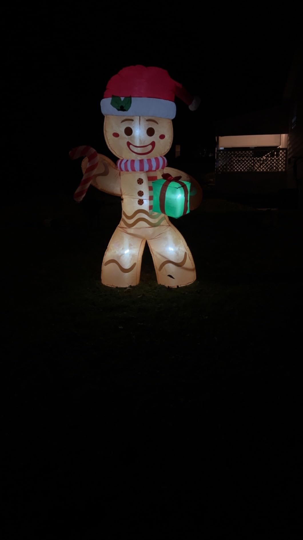 AerWo 8ft Christmas Inflatable Gingerbread Man, Christmas Blow Up Yard Decorations with Build-in LEDs, Inflatable Christmas Decorations Outdoor for The Yard, Lawn, Garden customer photo 2