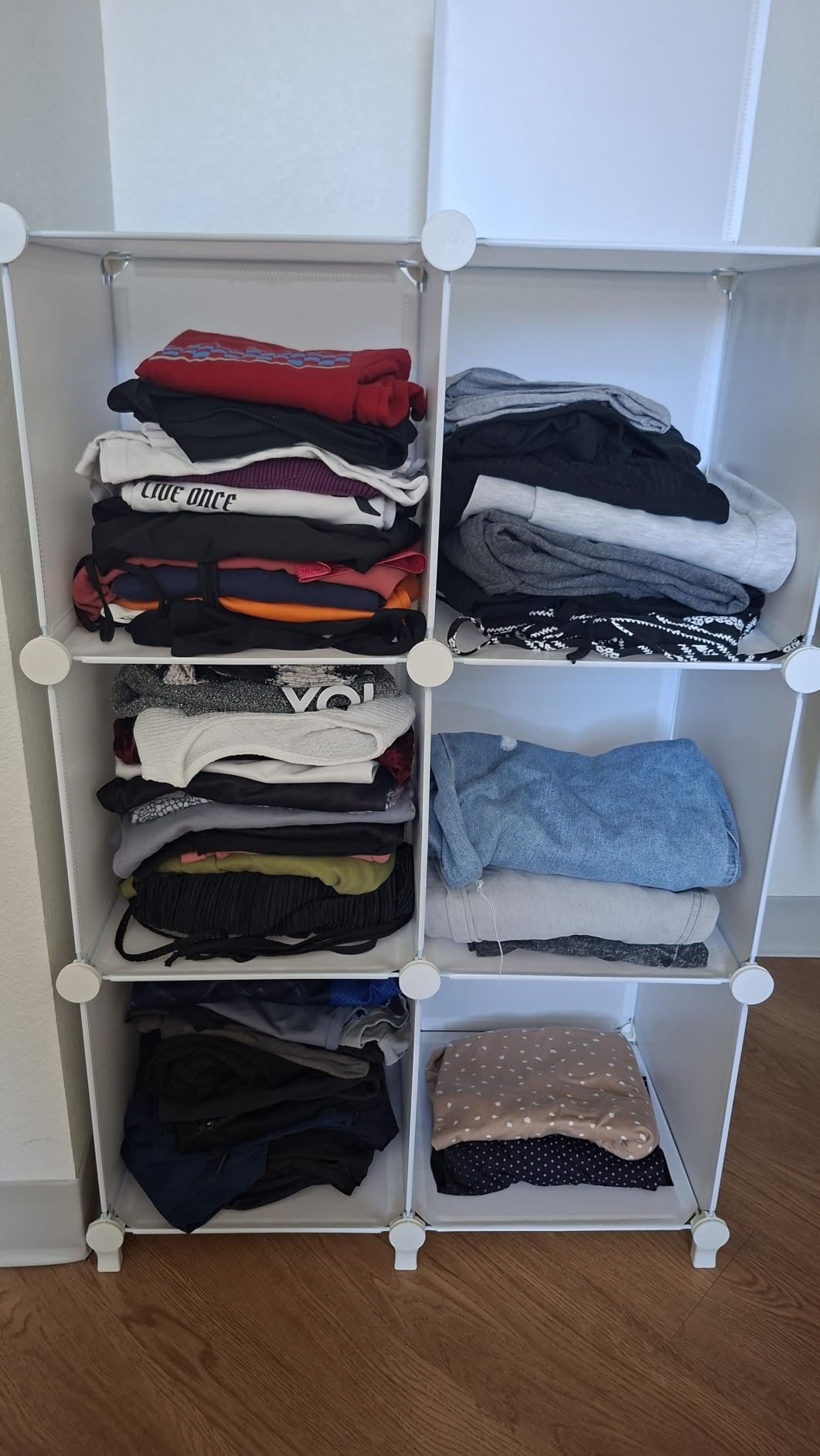 Stackble Cube Storage Organizer Modular Closet Organizers and Storage | 6 Cube Clothes Storage, Portable Bathroom Closet organizers and storage, Cubby storage shelf for Book/Bedroom, Livingroom customer photo 2