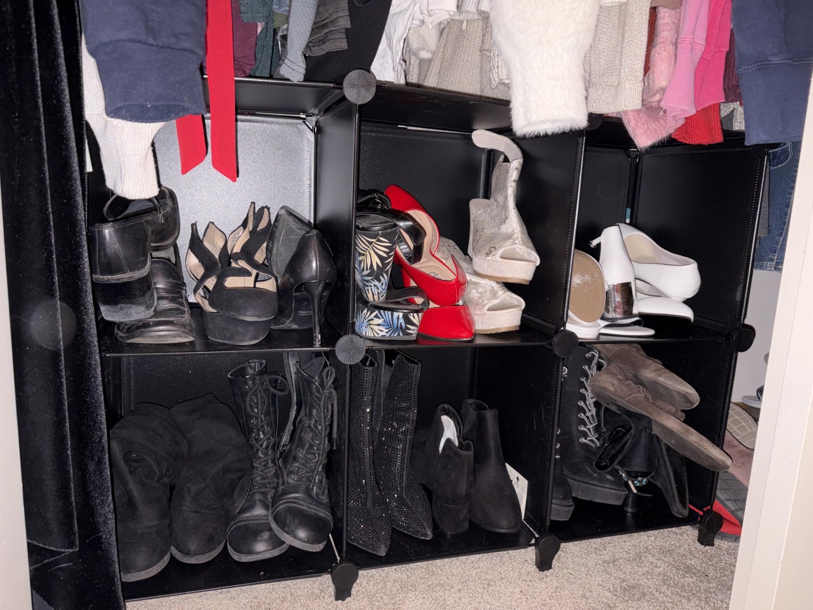 HOMIDEC Closet Organizers and Storage, 12 Cube Storage Organizer, Black | Portable Closet Organization Clothes Shelves Clothing Storage for Kids, Closet, Bedroom, Bathroom, Office customer photo 1