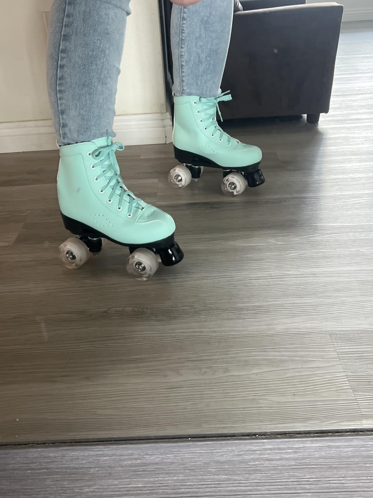 Jessie PU Leather Skates - Premium Adjustable Four-Wheel Roller Skates for Women, Men, Boys & Girls - Indoor & Outdoor customer photo 2