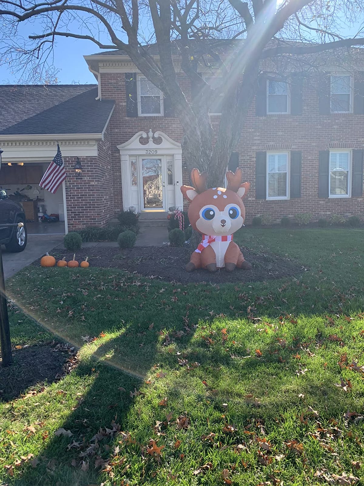 GOOSH 5 FT Christmas Inflatable Reindeer Outdoor Decoration Blow Up Yard Cute Deer with Built-in LEDs for Indoor Party Xmas Garden Lawn Decor customer photo 2