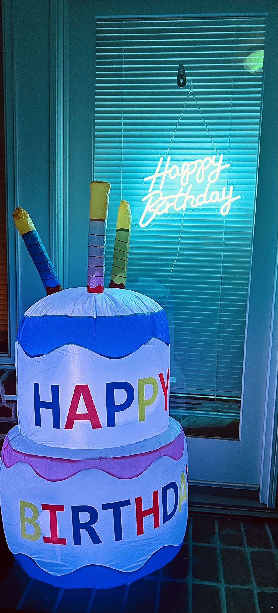 Sunnydaze 4-Foot Happy Birthday Cake Inflatable Decoration - Fan Blower and LED Lights customer photo 1