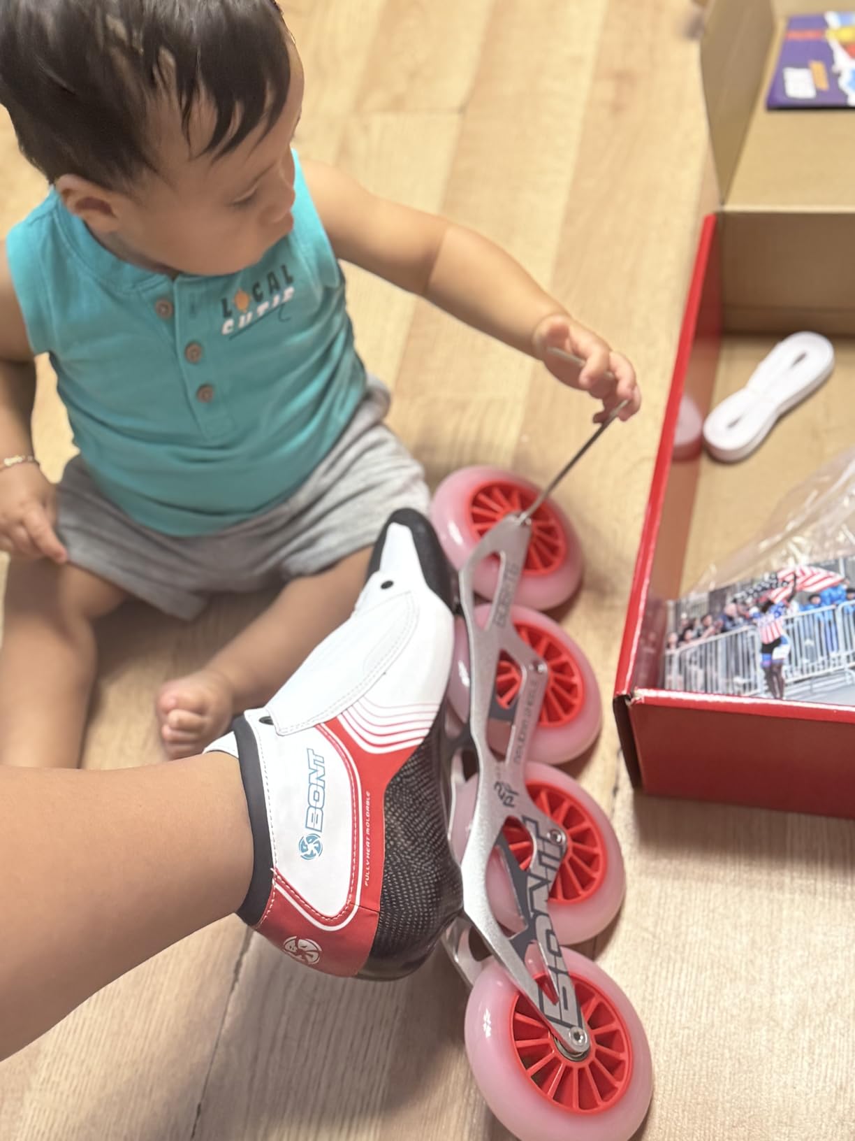 Bont GT4 Inline Speed Skates, Carbon Composite Racing Boots, 6061 T6 Aluminum Frame, Elemental 85A Wheels 100mm 110mm, ABEC5 Bearings customer photo 2