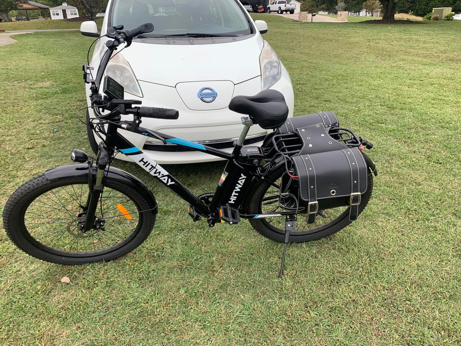 KEMIMOTO PU Leather 20L Motorcycle Saddlebags with Cup Holder Throw Over | Fit for Sportster Softail Dyna Rebel Shadow, Dry/Wet Separation, Excellent Stability, Black Side Saddle Bags customer photo 1