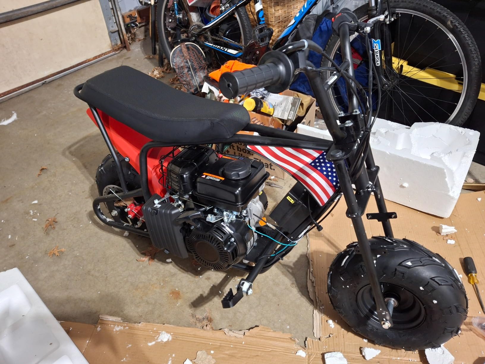 XtremepowerUS Mini Bike 99cc Gas Powered 4-Stroke Engine, 3.5HP Off-Road Trail Motorcycle, Mini Dirt Bike with Headlight, Pull Start for Outdoor Riding (Blue) customer photo 2