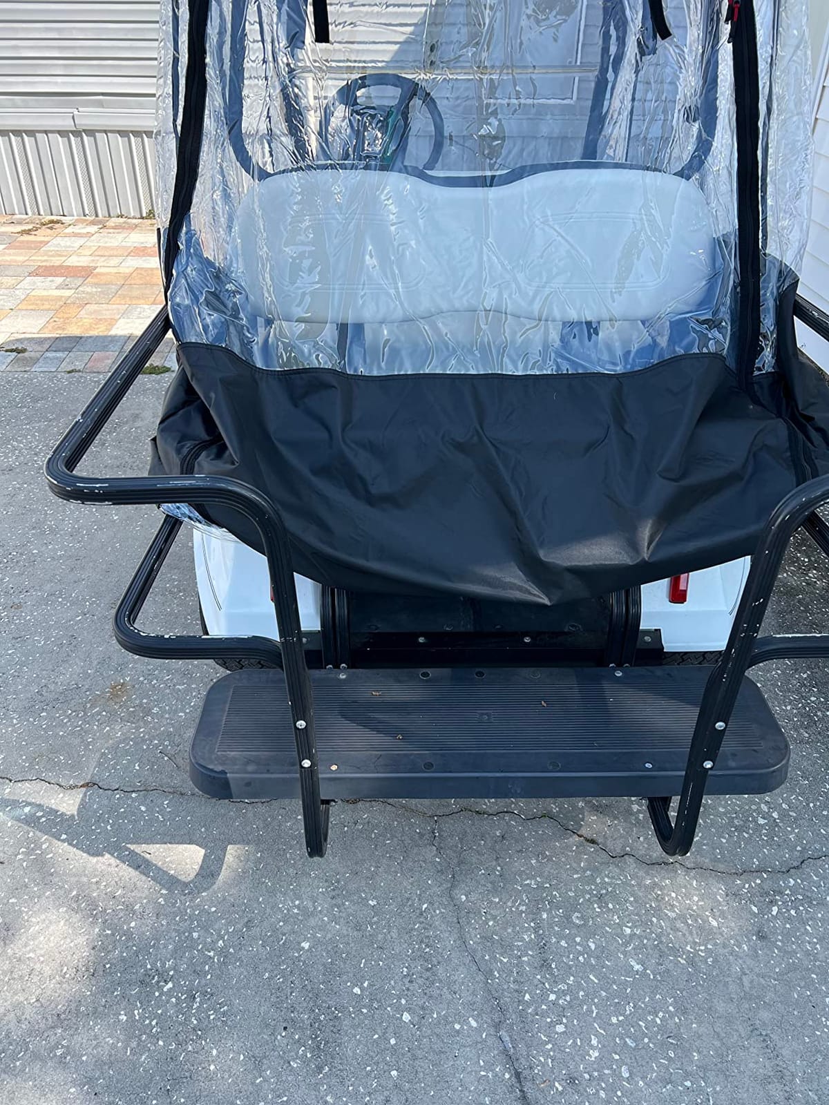 10L0L Golf Cart Enclosure for Club Car DS 1981-up 4 (2+2) Passenger Models | Waterproof 420D Oxford Rain Cover of Clear PVC Windows, Patented Mirror Openings & Rear Light Panels, Dual-Zipper Roll-Up Doors customer photo 1