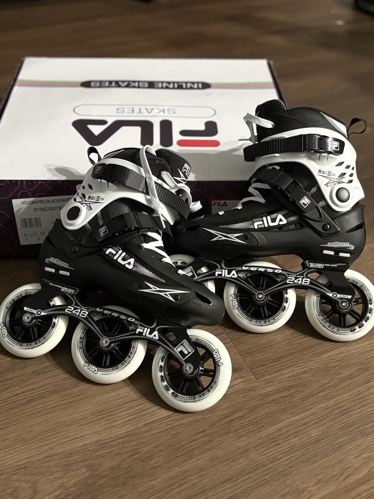 Fila Houdini Pro 110mm Unisex Fitness Inline Skates, 3x110mm Wheels | Aluminum Frame - ABEC-9 Bearings - Shock-Absorbing Heel, available in men's size 6 to 13, women 7 to 14 customer photo 2