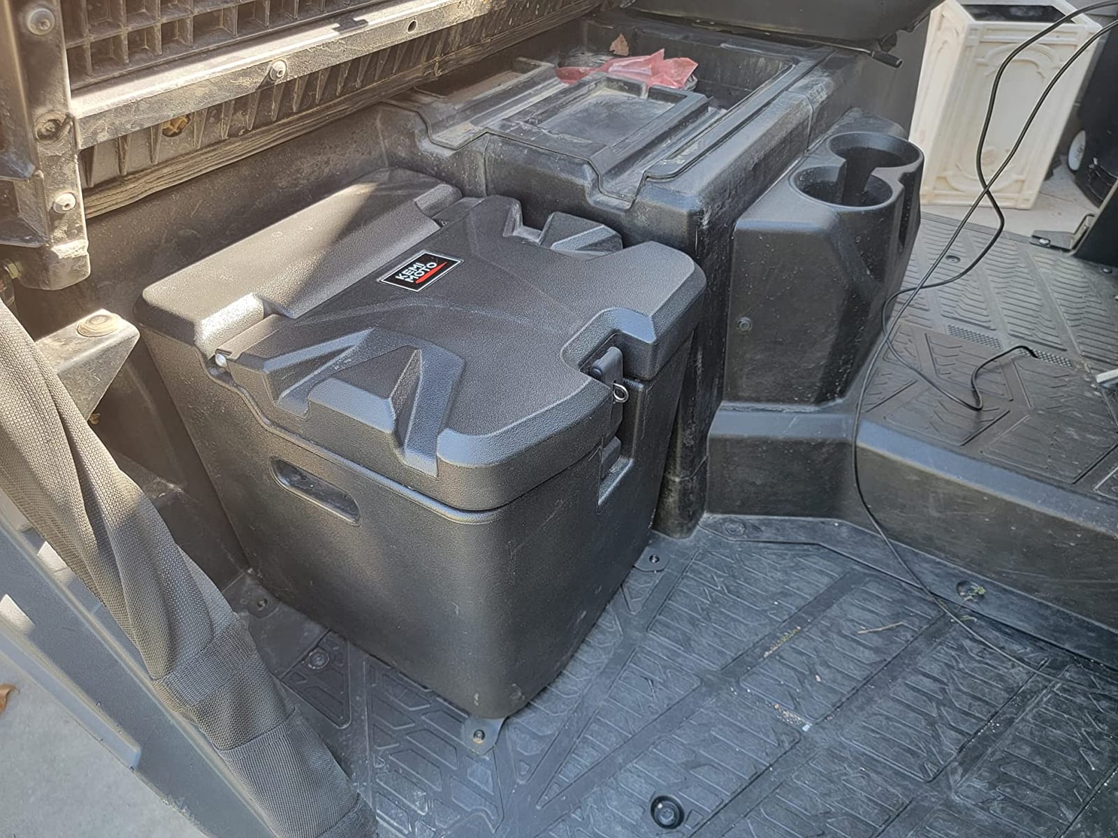KEMIMOTO Under Seat Storage Box | 28.5L/7.53 Gal | with Lock | Compatible with Polaris Ranger XP 1000/Crew | 2018-2025 2026 | Replace #2882910 | Waterproof | Dual Bin Dry Storage Box | Fit Door customer photo 2