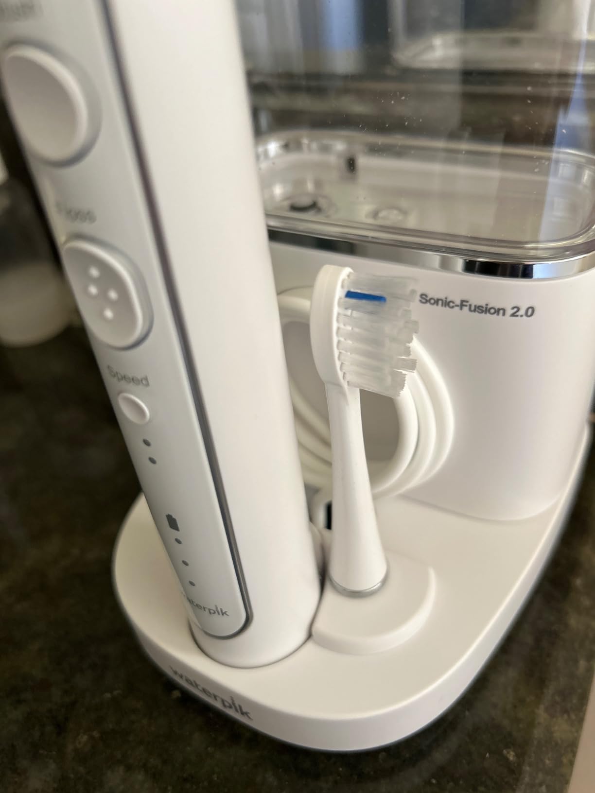 Waterpik Sonic-Fusion Flossing Electric Toothbrush Water Flosser, White | 2-in-1 Combo with 3 Modes for Daily Gum Health & Cleaning Teeth, Braces, Implants, ADA Accepted, SF-04 Packaging May Vary customer photo 1